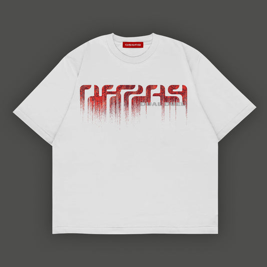Camiseta blanco con diseño degradado